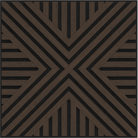 Mexen Linea 06 akustický nástěnný panel 60 x 60 cm (4ks), plsť 9 mm, technická dýha, Mocca dub - S110-60607-06-045