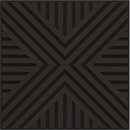 Mexen Linea 06 akustický nástěnný panel 60 x 60 cm (4ks), plsť 9 mm, technická dýha, Černý Dub - S110-60607-06-046