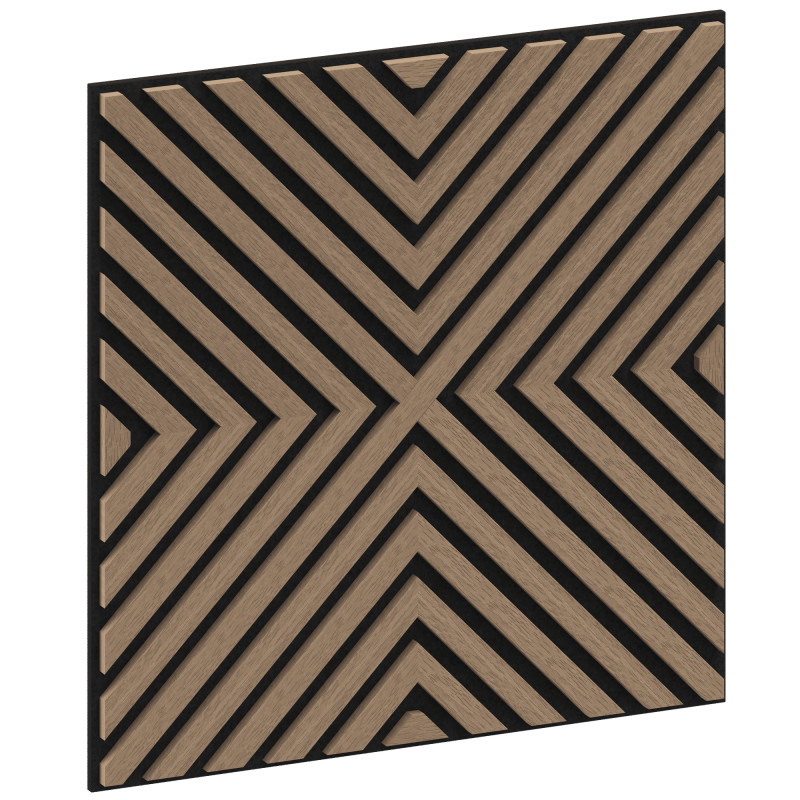 Mexen Linea 01 akustický nástěnný panel 60 x 60 cm (4ks), plsť 9 mm, technická dýha, Světlý Ořech - S110-60607-01-047