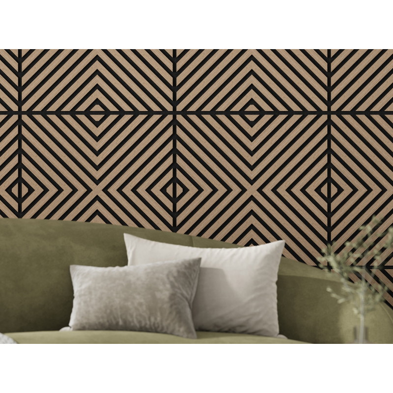 Mexen Linea 01 akustický nástěnný panel 60 x 60 cm (4ks), plsť 9 mm, technická dýha, Světlý Ořech - S110-60607-01-047