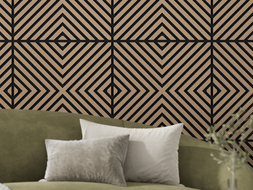 Mexen Linea 01 akustický nástěnný panel 60 x 60 cm (4ks), plsť 9 mm, technická dýha, Světlý Ořech - S110-60607-01-047