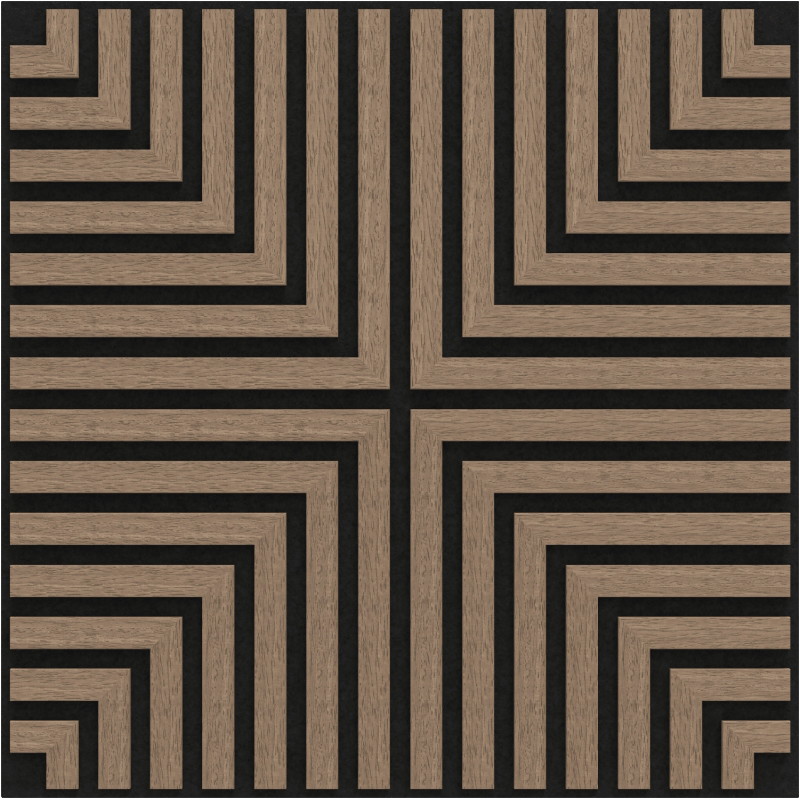 Mexen Linea 02 akustický nástěnný panel 60 x 60 cm (4 ks), plsť 9 mm, technická dýha, Světlý ořech - S110-60607-02-047