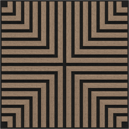 Mexen Linea 02 akustický nástěnný panel 60 x 60 cm (4 ks), plsť 9 mm, technická dýha, Světlý ořech - S110-60607-02-047