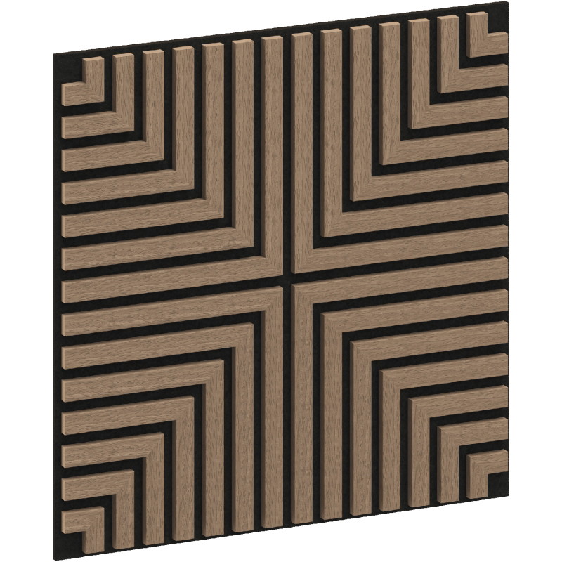 Mexen Linea 02 akustický nástěnný panel 60 x 60 cm (4 ks), plsť 9 mm, technická dýha, Světlý ořech - S110-60607-02-047