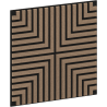 Mexen Linea 02 akustický nástěnný panel 60 x 60 cm (4 ks), plsť 9 mm, technická dýha, Světlý ořech - S110-60607-02-047