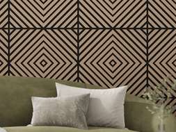 Mexen Linea 03 akustický nástěnný panel 60 x 60 cm (4 ks), plst 9 mm, technická dýha, Světlý Ořech - S110-60607-03-047