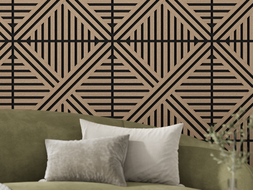 Mexen Linea 05 akustický nástěnný panel 60 x 60 cm (4ks), plsť 9 mm, technická dýha, světlý ořech - S110-60607-05-047