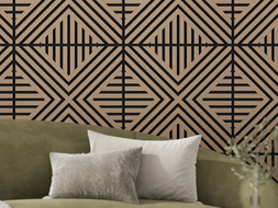 Mexen Linea 06 akustický nástěnný panel 60 x 60 cm (4ks), plsť 9 mm, technická dýha, Světlý ořech - S110-60607-06-047