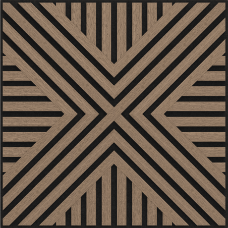 Mexen Linea 06 akustický nástěnný panel 60 x 60 cm (4ks), plsť 9 mm, technická dýha, Světlý ořech - S110-60607-06-047