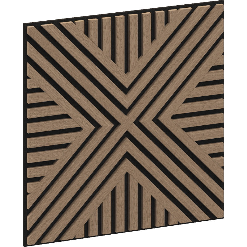 Mexen Linea 06 akustický nástěnný panel 60 x 60 cm (4ks), plsť 9 mm, technická dýha, Světlý ořech - S110-60607-06-047