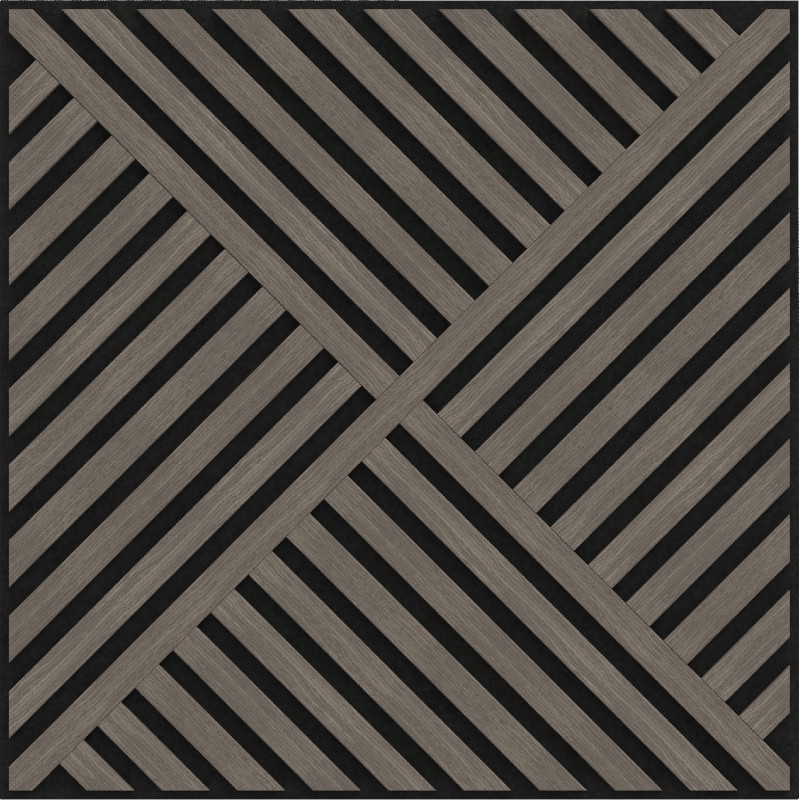 Mexen Linea 08 akustický nástěnný panel 60 x 60 cm (4 ks), plsť 9 mm, technická dýha, Šedý Dub - S110-60607-08-043