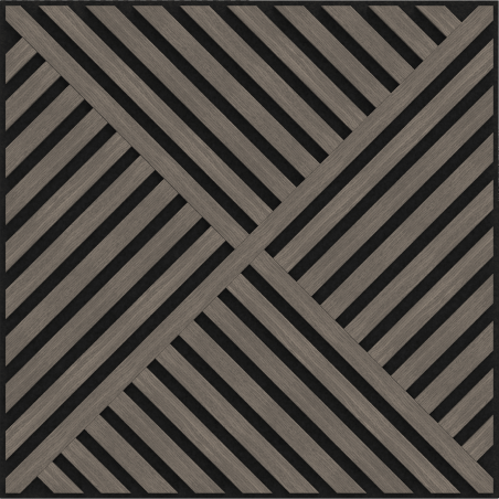 Mexen Linea 08 akustický nástěnný panel 60 x 60 cm (4 ks), plsť 9 mm, technická dýha, Šedý Dub - S110-60607-08-043
