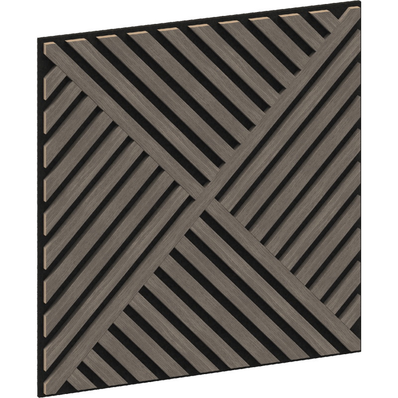 Mexen Linea 08 akustický nástěnný panel 60 x 60 cm (4 ks), plsť 9 mm, technická dýha, Šedý Dub - S110-60607-08-043