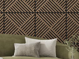 Mexen Linea 08 akustický stěnový panel 60 x 60 cm (4ks), plsť 9 mm, technická dýha, Tmavý ořech - S110-60607-08-044