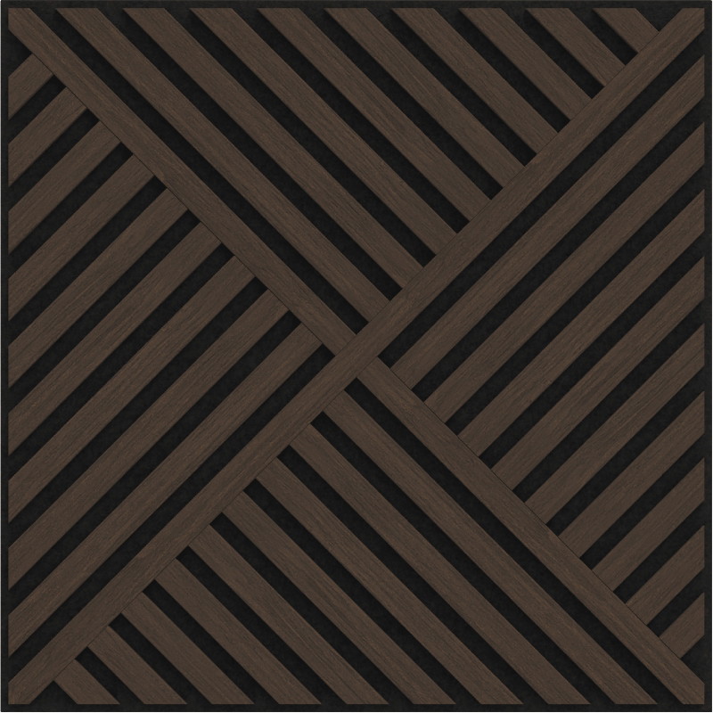 Mexen Linea 08 akustický nástěnný panel 60 x 60 cm (4 ks), plsť 9 mm, technická dýha, Dub Mocca - S110-60607-08-045