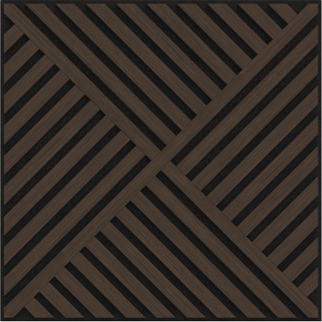 Mexen Linea 08 akustický nástěnný panel 60 x 60 cm (4 ks), plsť 9 mm, technická dýha, Dub Mocca - S110-60607-08-045