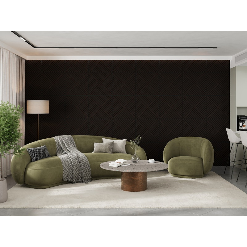 Mexen Linea 08 akustický nástěnný panel 60 x 60 cm (4 ks), plsť 9 mm, technická dýha, Černý dub - S110-60607-08-046