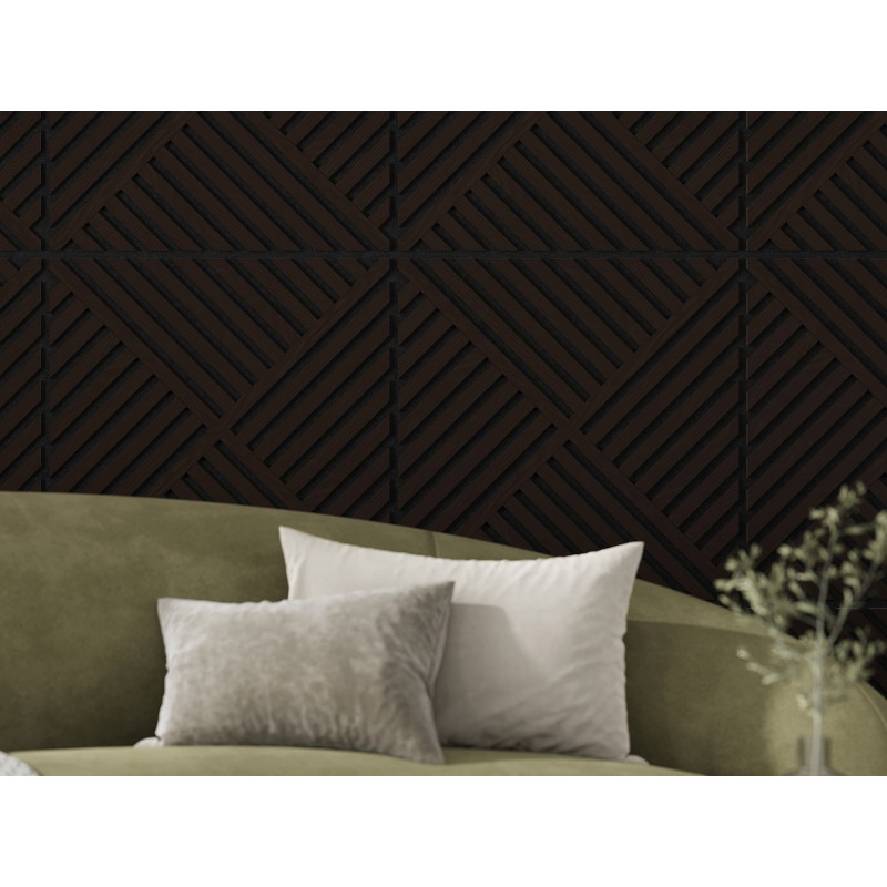 Mexen Linea 08 akustický nástěnný panel 60 x 60 cm (4 ks), plsť 9 mm, technická dýha, Černý dub - S110-60607-08-046