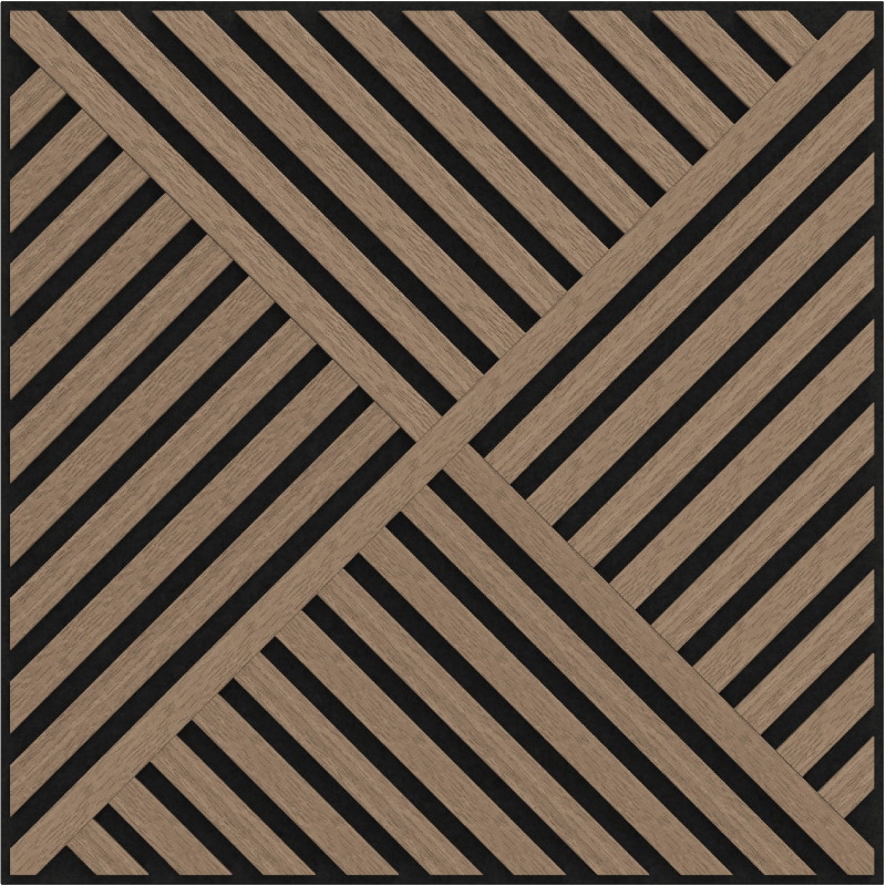 Mexen Linea 08 akustický nástěnný panel 60 x 60 cm (4 ks), plsť 9 mm, technická dýha, Světlý Ořech - S110-60607-08-047