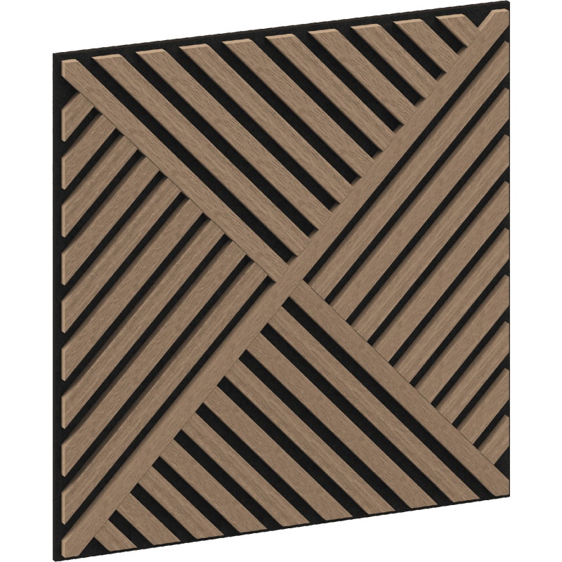 Mexen Linea 08 akustický nástěnný panel 60 x 60 cm (4 ks), plsť 9 mm, technická dýha, Světlý Ořech - S110-60607-08-047