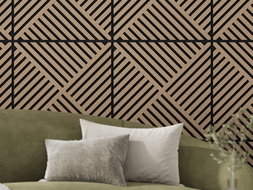 Mexen Linea 08 akustický nástěnný panel 60 x 60 cm (4 ks), plsť 9 mm, technická dýha, Světlý Ořech - S110-60607-08-047