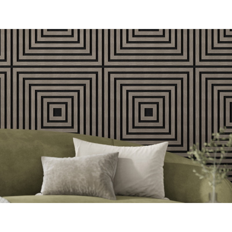 Mexen Linea 13 akustický nástěnný panel 60 x 60 cm (4 ks), plsť 9 mm, technická dýha, Šedý Dub - S110-60607-13-043