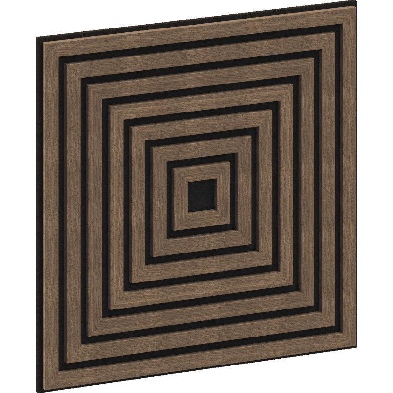 Mexen Linea 13 akustický nástěnný panel 60 x 60 cm (4 ks), 9 mm plsť, technická dýha, Tmavý Ořech - S110-60607-13-044