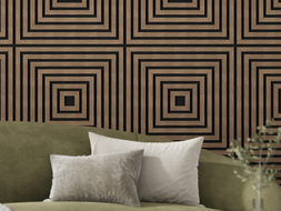 Mexen Linea 13 akustický nástěnný panel 60 x 60 cm (4 ks), 9 mm plsť, technická dýha, Tmavý Ořech - S110-60607-13-044