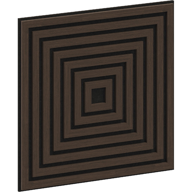 Mexen Linea 13 akustický stěnový panel 60 x 60 cm (4ks), plsť 9 mm, technická dýha, Dub Mocca - S110-60607-13-045
