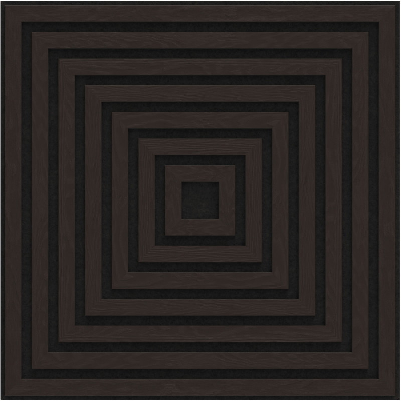 Mexen Linea 13 akustický stěnový panel 60 x 60 cm (4ks), plsť 9 mm, technická dýha, Černý dub - S110-60607-13-046