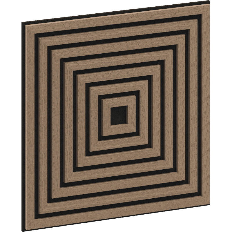 Mexen Linea 13 Akustický nástěnný panel 60 x 60 cm (4 ks), plsť 9 mm, technická dýha, Světlý ořech - S110-60607-13-047