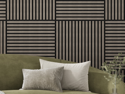 Mexen Linea 15 akustický nástěnný panel 60 x 60 cm (4ks), plsť 9 mm, technická dýha, Šedý Dub - S110-60607-15-043