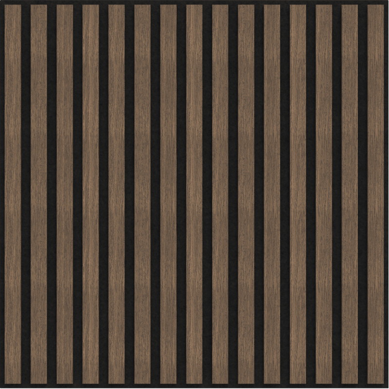 Mexen Linea 15 akustický nástěnný panel 60 x 60 cm (4ks), plsť 9 mm, technická dýha, Tmavý ořech - S110-60607-15-044