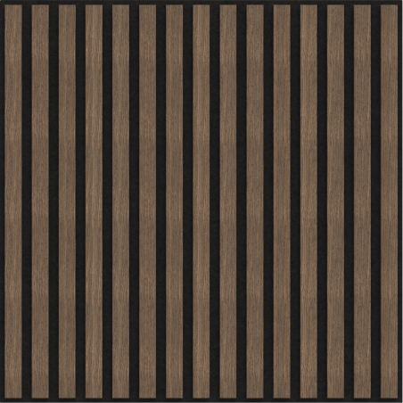 Mexen Linea 15 akustický nástěnný panel 60 x 60 cm (4ks), plsť 9 mm, technická dýha, Tmavý ořech - S110-60607-15-044