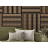 Mexen Linea 15 akustický nástěnný panel 60 x 60 cm (4ks), plsť 9 mm, technická dýha, Tmavý ořech - S110-60607-15-044
