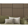 Mexen Linea 15 akustický nástěnný panel 60 x 60 cm (4 ks), plsť 9 mm, technická dýha, Světlý Ořech - S110-60607-15-047