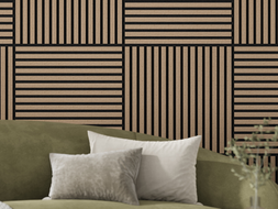Mexen Linea 15 akustický nástěnný panel 60 x 60 cm (4 ks), plsť 9 mm, technická dýha, Světlý Ořech - S110-60607-15-047