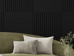 Mexen Linea 15 akustický stěnový panel 60 x 60 cm (4ks), plst 9 mm, technologická dýha, Černý Mat - S110-60607-15-053