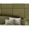 Mexen Linea 15 akustický nástěnný panel 60 x 60 cm (4ks), plsť 9 mm, technická dýha, Zlatý - S110-60607-15-057