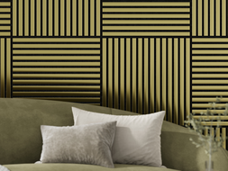 Mexen Linea 15 akustický nástěnný panel 60 x 60 cm (4ks), plsť 9 mm, technická dýha, Zlatý - S110-60607-15-057