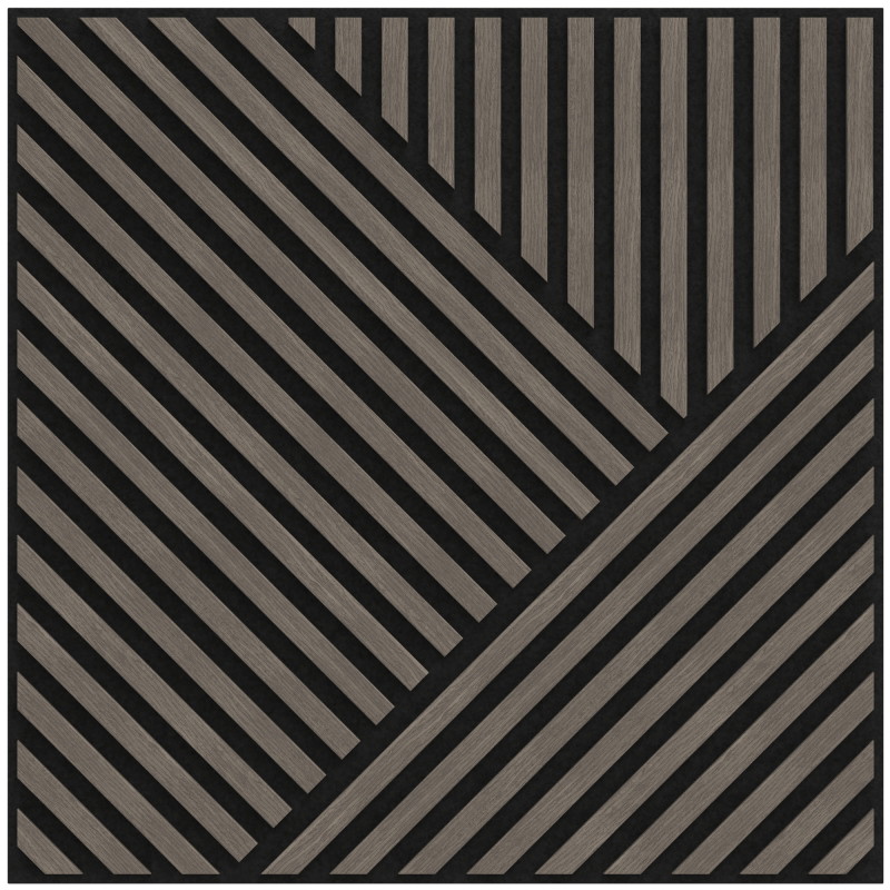 Mexen Linea 25 akustický nástěnný panel 60 x 60 cm (4ks), plst 9 mm, technická dýha, Šedý Dub - S110-60607-25-043