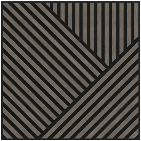 Mexen Linea 25 akustický nástěnný panel 60 x 60 cm (4ks), plst 9 mm, technická dýha, Šedý Dub - S110-60607-25-043