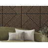 Mexen Linea 25 akustický nástěnný panel 60 x 60 cm (4ks), plsť 9 mm, technická dýha, Tmavý Ořech - S110-60607-25-044