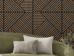 Mexen Linea 25 akustický nástěnný panel 60 x 60 cm (4ks), plsť 9 mm, technická dýha, Tmavý Ořech - S110-60607-25-044