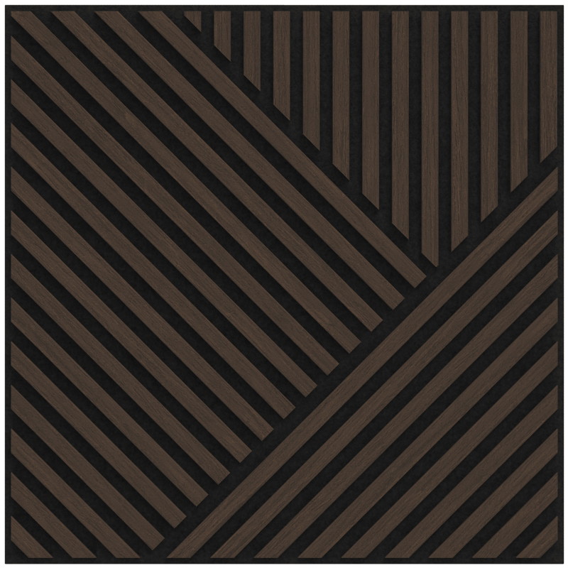 Mexen Linea 25 akustický nástěnný panel 60 x 60 cm (4ks), plsť 9 mm, technická dýha, Dub Mocca - S110-60607-25-045