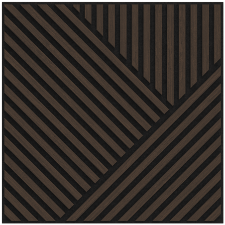 Mexen Linea 25 akustický nástěnný panel 60 x 60 cm (4ks), plsť 9 mm, technická dýha, Dub Mocca - S110-60607-25-045