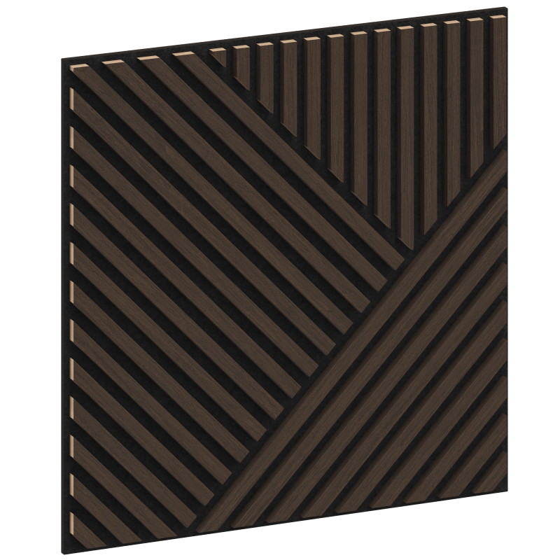 Mexen Linea 25 akustický nástěnný panel 60 x 60 cm (4ks), plsť 9 mm, technická dýha, Dub Mocca - S110-60607-25-045