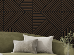 Mexen Linea 25 akustický nástěnný panel 60 x 60 cm (4ks), plsť 9 mm, technická dýha, Dub Mocca - S110-60607-25-045