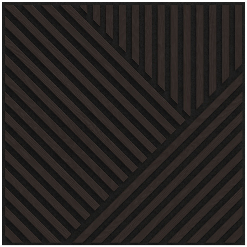 Mexen Linea 25 akustický stěnový panel 60 x 60 cm (4 ks), plsť 9 mm, technická dýha, Černý Dub - S110-60607-25-046
