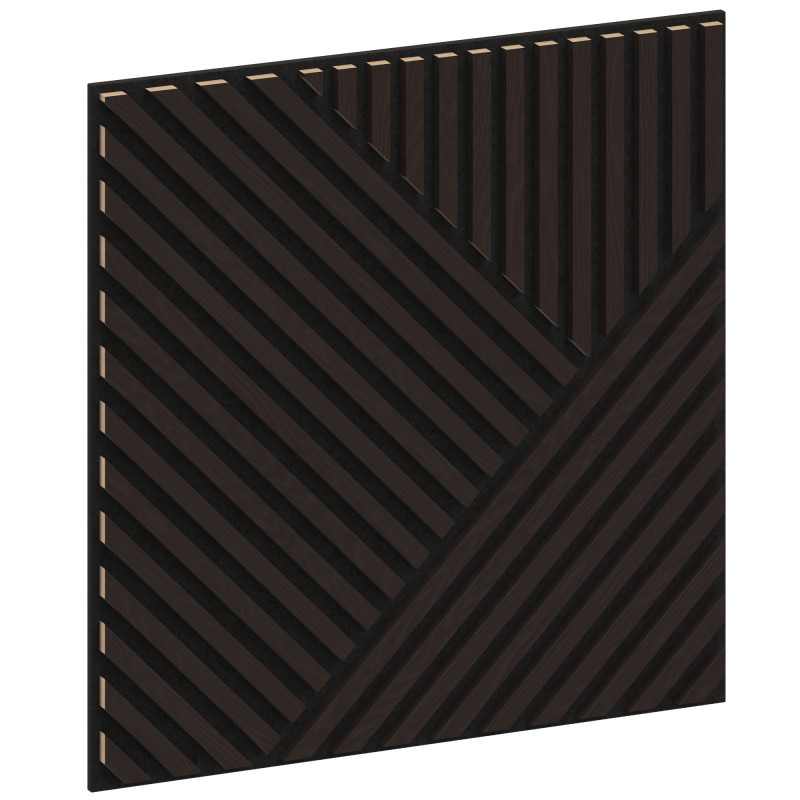 Mexen Linea 25 akustický stěnový panel 60 x 60 cm (4 ks), plsť 9 mm, technická dýha, Černý Dub - S110-60607-25-046